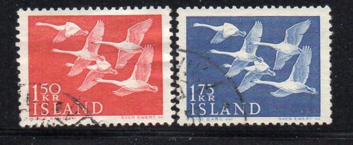 Iceland Sc 298-99 1956 Swans Northern Countries stamp set used