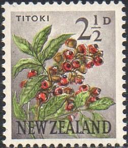 New Zealand 336 - Mint-NH - 2 1/2p Titoki Flower (1961) (cv $0.90) (3)