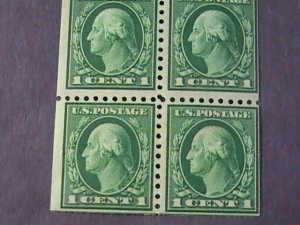 U.S.# 424d-MINT/HINGED-BOOKLET PANE OF 6--GREEN--WASHINGTON--1913(LOTb)