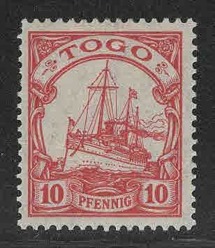 TOGO Scott 9 MH* Kaisers Yacht German Colony period CV $20