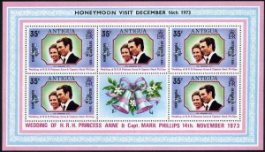 Antigua 323-324 sheets,MNH. Mi 312-313. HONEYMOON VISIT, Princess Anne, Phillips