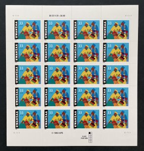 3368 KWANZAA Pane of 20 US 33¢ Stamps MNH 1999