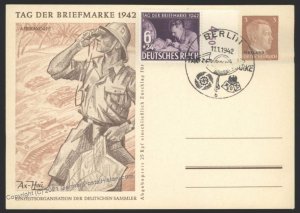 3rd Reich Germany 1942 Tag der Briefmarke Afrika Korps Propaganda Card US 103607