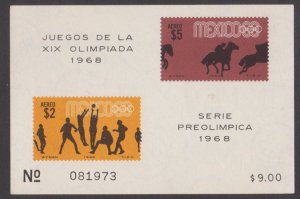 MEXICO - 1968 SUMMER OLYMPIC GAMES - SOUVENIR SHEET MINT NH