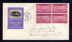 US 1939  Montana Satehood FDC #858 Used CV $12.50