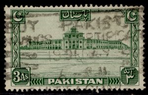 PAKISTAN GVI SG O20, 3a green, USED. Cat £25.