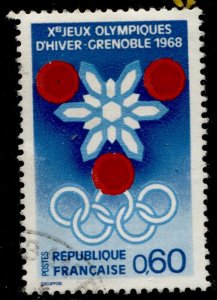 France #1176 Snow Crystal and Olympic Rings Used CV$0.30