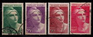 FRANCE Sc# 553-556 USED FVF Set 4 Marianne