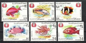 Yemen, Kingdom, Mi cat. 397-402 A. Definitive Fish issue. ^