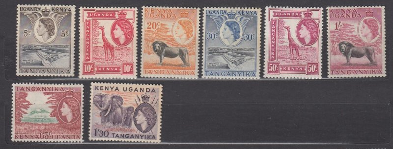 J39735, JL Stamp 1954-9 kenya uganda tanzania part set mnh/1lh 103//113 $30.00+V