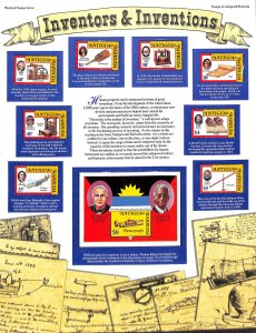 Postal Commemorative Society Stamp Panel MNH, Antigua Barbuda, Inventors Edison