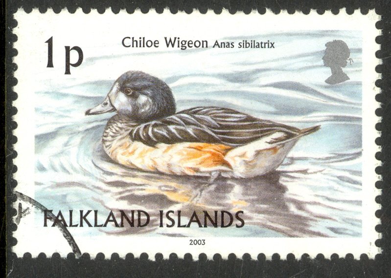 FALKLAND ISLANDS 2003 1p Chiloe Widgeon Duck Birds Issue Sc 830 VFU