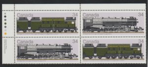 Canada 1119a Locomotives - MNH - Se-tenant Plate block UL