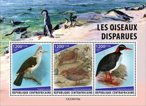 C A R - 2023 - Extinct Birds - Perf 3v Sheet  - Mint Never Hinged