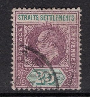 Straits Settlements  #99  used  1902  Edward VII  25c violet and green  Wmk. 2