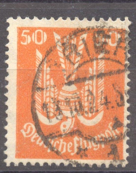 1924 Airmail, 50 Pf , Michel # 347 X, VF ++ used , no faults