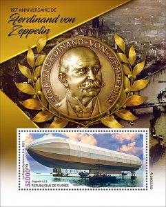 GUINEA - 2023 - Ferdinand von Zeppelin - Perf Souv Sheet - Mint Never Hinged