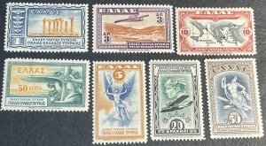 GREECE # C8-C14-MINT/HINGED---COMPLETE SET---AIR-MAIL---1933