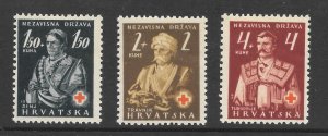 CROATIA Scott #B3-B5 Mint set of Costumes Semi-Postal  2018 CV $4.50