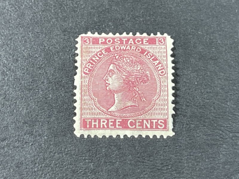 PRINCE EDWARD ISLAND # 13--MINT/HINGED**(SHORT 2 PERFS)**---SINGLE---ROSE---1872