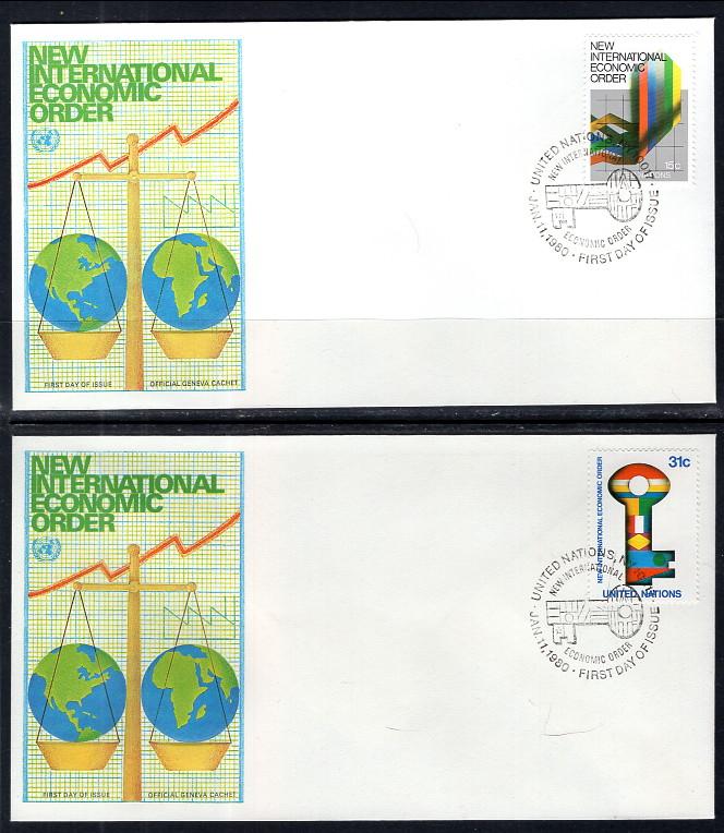 UN New York 316-317 Economic Geneva Set of Two U/A FDC