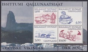 Sc# 383a Greenland 2001 Artic Vikings S/S Souvenir sheet MNH CV $8.00 
