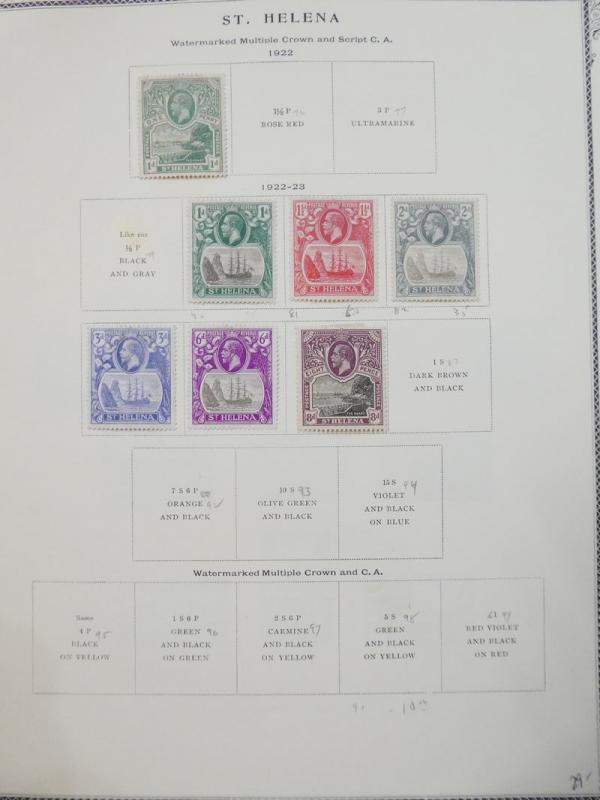 EDW1949SELL : ST HELENA Very nice Mint & Used collection on album pgs. Cat $1056