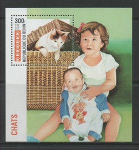 Thematic Stamps Animals - BENIN 1995 CATS MS mint