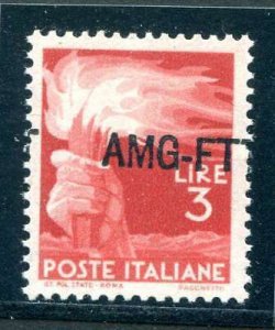 Trieste A - Democratica Lire 3 overprint variety shifted to the right