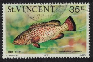 St. Vincent Red hind Fish Imprint '1975' 1975 Canc SG#435