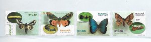 PANAMA YEAR 2001 2002 BUTTERFLIES SET OF 4 VALUES SC 905-8 MNH