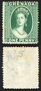 Grenada SG4 1d Green wmk Small Star (sideways) Rough Perf 14 to 16 No Gum