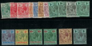 Grenada 1913 SC 79-88, 80a-88a Mint Set 