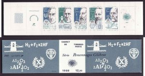 France-Sc#B579a-unused NH complete booklet-Famous Men-1986-