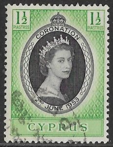 Cyprus # 167 QEII Coronation - 1953    (1) VF used