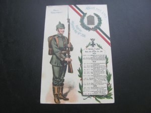 Germany 1917 FELDPOST GERMAN SOLDIER WWI LITHOGRAPH PC USED FREE POSTAGE(167)