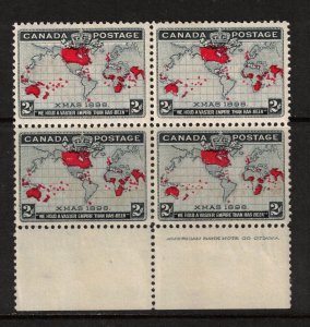 Canada #85 Extra Fine Never Hinged Plate Imprint Block