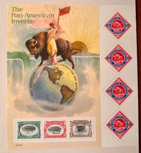US # 3505 Pan American Inverts Pane of 7 2001 Mint NH