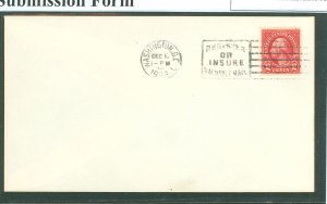 US 634 1926 2c Washington Definitive (single ) on an uncacheted, unaddressed FDC with a Washington, DC cancel