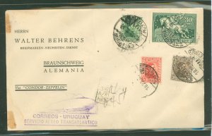 Uruguay 353/356/367/C42 1932 This cover sent from Montevideo, Uruguary to Recife, Brazil via Condor air then onward via the Marc