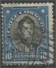 CHILE, 1912, used 10c,  O’Higgins, Scott 116