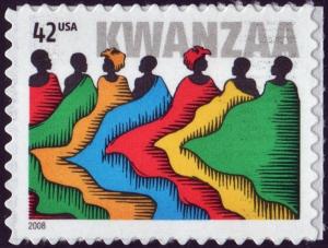 SC#4373 42¢ Kwanzaa Single (2008) SA