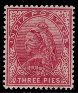 INDIA QV SG111, 3p aniline carmine, M MINT.