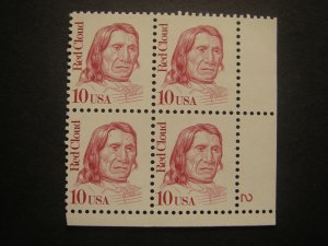 Scott 2175c, 10c Red Cloud, PB4 #2 LR, MNH Great Americans Beauty