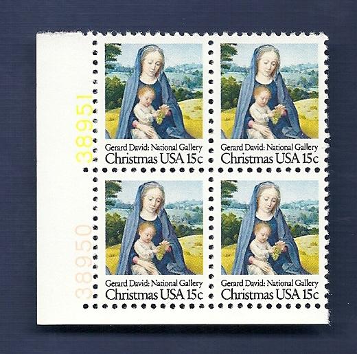 1799 15c Christmas - Madonna block of 4 VF/MNH/OG scv $3.00