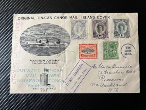 1944 Ireland United Kingdom to Tonga Tin Can Canoe Mail Cover Niuafoou Island