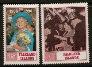 FALKLAND ISLANDS SG606/7 1990 QUEEN MOTHER MNH