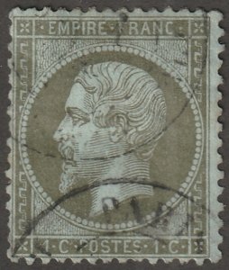 France, stamp, Scott#22, used, hinged,  #QF-22