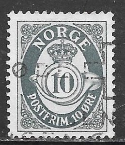 Norway 307: 10o Posthorn, used, F-VF