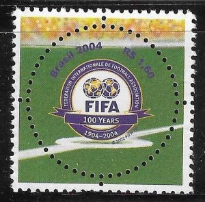 Brazil 2004 FiFA Soccer Cent Sc 2924 Round stamp MNH A1229